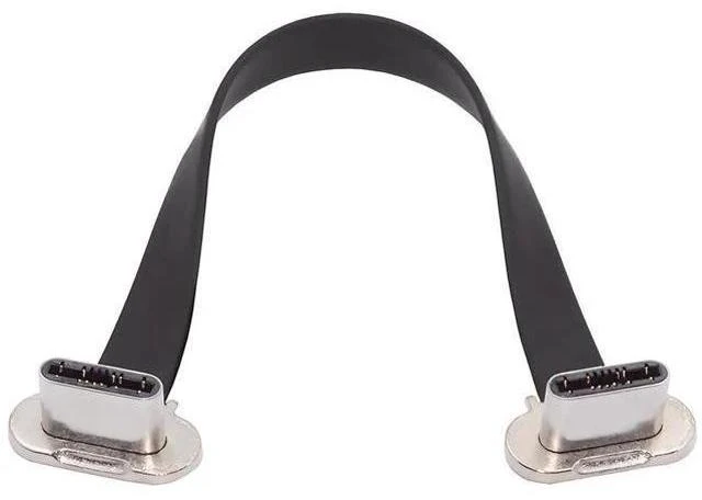 Main image of Dual-Angled Ultra Slim Flat USB-C to USB-C Cable | USB2.0 & 65W PD Fast Charging Cord for Laptop, Tablet & Smartphone