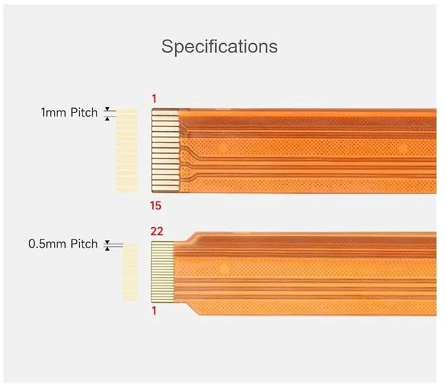 Alt view image 4 of 5 - CSI FPC Flexible Cable for Raspberry Pi 5,22Pin to 15Pin Cable Compatible with CSI Camera Modules, Black