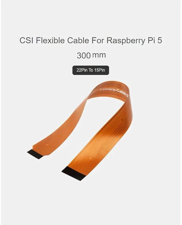 Alt view image 3 of 5 - CSI FPC Flexible Cable for Raspberry Pi 5,22Pin to 15Pin Cable Compatible with CSI Camera Modules, Black