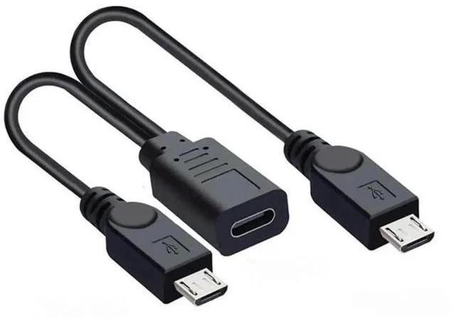 Main image of 0.3M USB-C 1 to 2 Micro USB Splitter Charging Cable, Dual Micro USB Port Multi Charging Cord for Two Devices Simultaneously