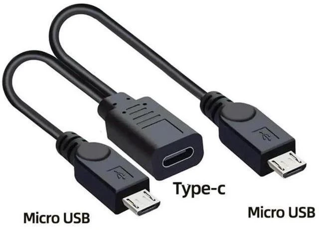 Alt view image 6 of 7 - 0.3M USB-C 1 to 2 Micro USB Splitter Charging Cable, Dual Micro USB Port Multi Charging Cord for Two Devices Simultaneously