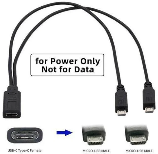 Alt view image 7 of 7 - 0.3M USB-C 1 to 2 Micro USB Splitter Charging Cable, Dual Micro USB Port Multi Charging Cord for Two Devices Simultaneously