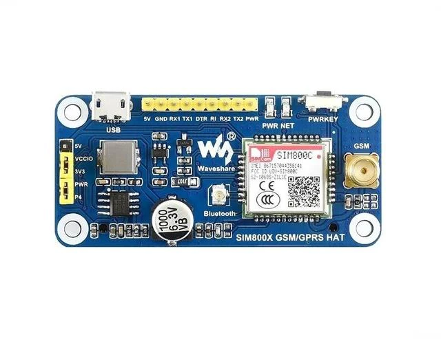 Alt view image 3 of 7 - GSM/GPRS/Bluetooth 3.0 HAT for Raspberry Pi 2B/3B/3B+/Zero/Zero W Based on SIM800C Support SMS Data Transfer ect