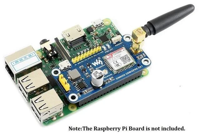 Alt view image 6 of 7 - GSM/GPRS/Bluetooth 3.0 HAT for Raspberry Pi 2B/3B/3B+/Zero/Zero W Based on SIM800C Support SMS Data Transfer ect