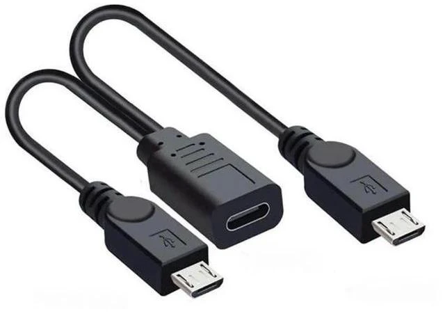 Main image of 0.3M/0.98FT 1-to-2 USB-C to Dual Micro USB Charging Splitter Cable