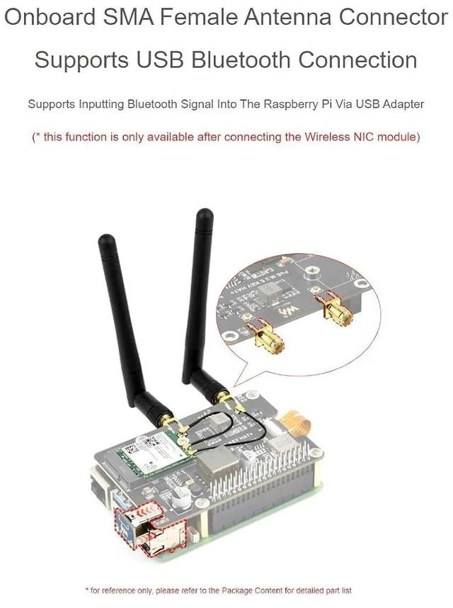 Alt view image 5 of 7 - PCIe to M.2 E Key HAT with Wireless-AX210 Card for Raspberry Pi 5,Compatible with NGFF (M.2 E Key) Wireless NIC, USB Bluetooth Connection