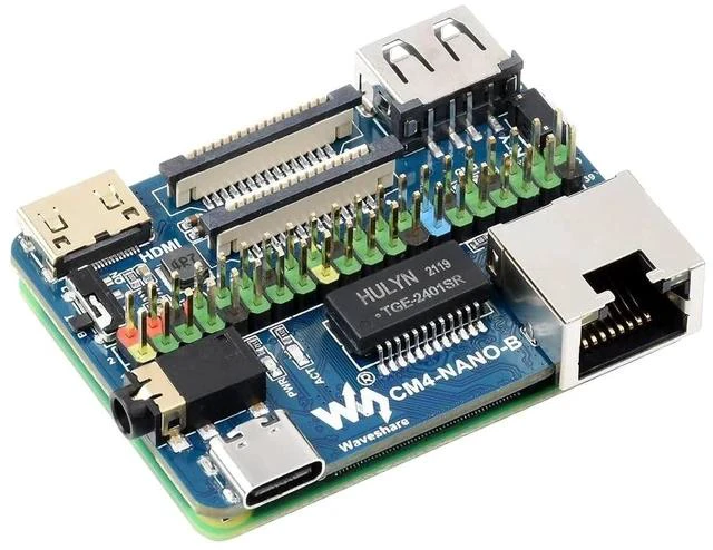 Alt view image 6 of 7 - Nano Base Board (B) for Raspberry Pi Compute Module 4, Same Size as CM4, with Standard CM4 Socket, Raspberry Pi 40PIN GPIO, Gigabit Ethernet, USB2.0, DSI, CSI, HDMI, 3.5mm Audio Jack etc.