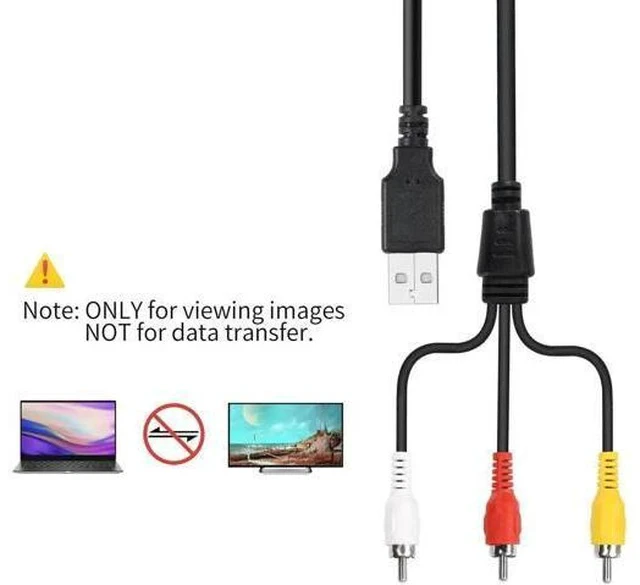 Alt view image 4 of 6 - 5FT/1.5M USB 2.0 A Male to 3 RCA Male Composite AV Cable, USB to Triple RCA Audio Video Splitter Cord for Vizio TVs & AV Media Devices