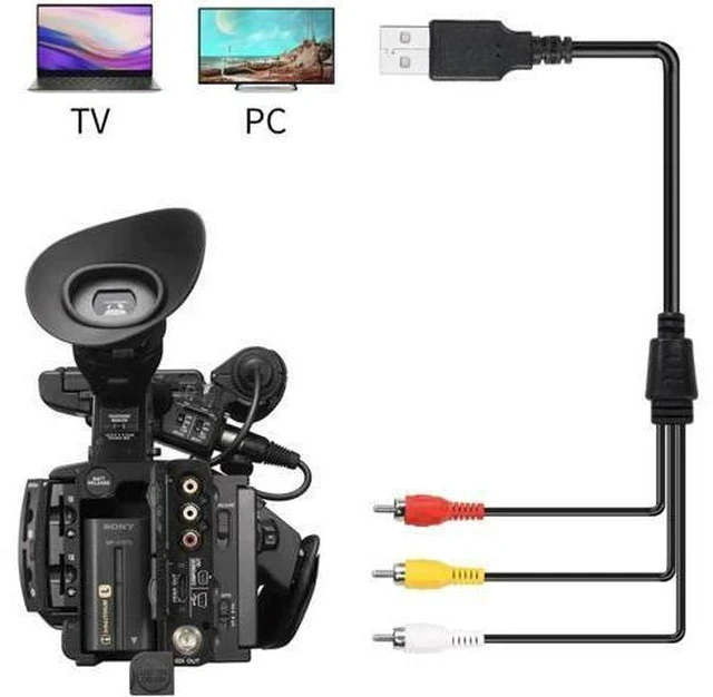 Alt view image 6 of 6 - 5FT/1.5M USB 2.0 A Male to 3 RCA Male Composite AV Cable, USB to Triple RCA Audio Video Splitter Cord for Vizio TVs & AV Media Devices