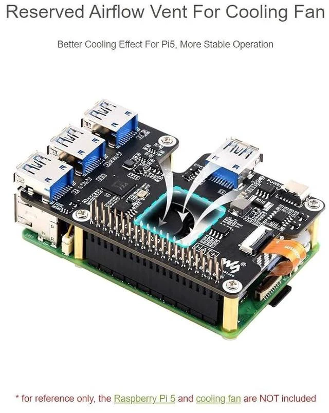 Alt view image 5 of 7 - PCIe to USB 3.2 Gen1 Expansion Card for Raspberry Pi 5, PCIe Interface to 4X High Speed USB 3.2 Gen1 Ports,Plug and Play