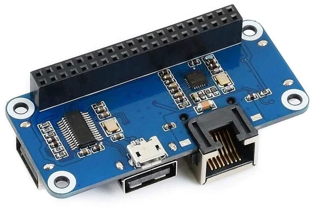 Alt view image 2 of 6 - Ethernet/USB HUB HAT Expansion Board for Raspberry Pi 4 B/3 B+/3 B/2 B/Zero/Zero W /2 W/Zero WH/2WH, with 1 RJ45 10/100M Ethernet Port, 3 USB Ports Compatible with USB2.0/1.1