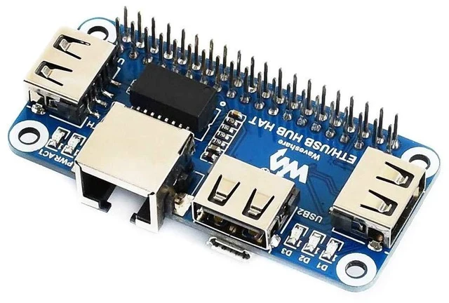 Alt view image 4 of 6 - Ethernet/USB HUB HAT Expansion Board for Raspberry Pi 4 B/3 B+/3 B/2 B/Zero/Zero W /2 W/Zero WH/2WH, with 1 RJ45 10/100M Ethernet Port, 3 USB Ports Compatible with USB2.0/1.1