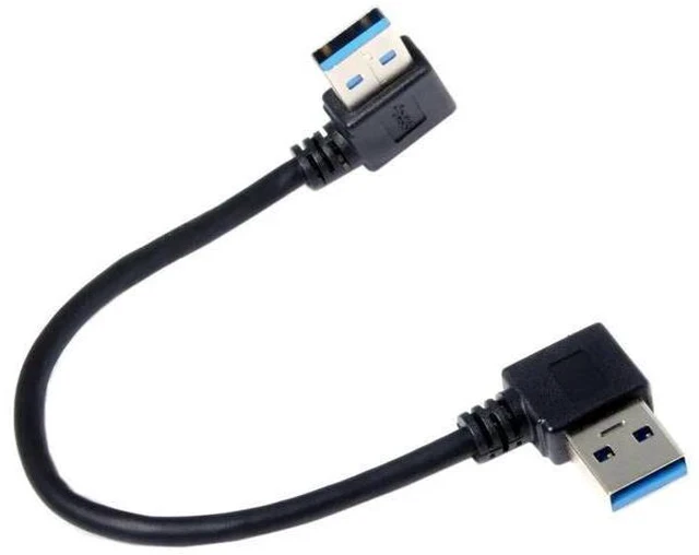 Alt view image 3 of 7 - 90 Degree Right Angle USB 3.0 Extension Cable, Male to Female High Speed Cord for External Hard Drive & PC, 0.2M Short Cable