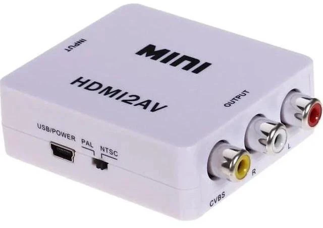 Main image of 1080P Mini HDMI to RCA Converter, HDMI to CVBS AV Composite Audio Video Adapter, Supports NTSC PAL, Plug and Play for HDTV, Old TV, Projector, DVD Player