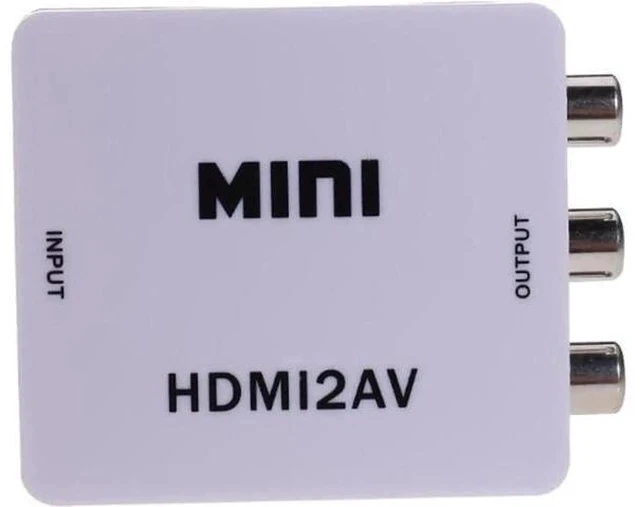 Alt view image 5 of 7 - 1080P Mini HDMI to RCA Converter, HDMI to CVBS AV Composite Audio Video Adapter, Supports NTSC PAL, Plug and Play for HDTV, Old TV, Projector, DVD Player