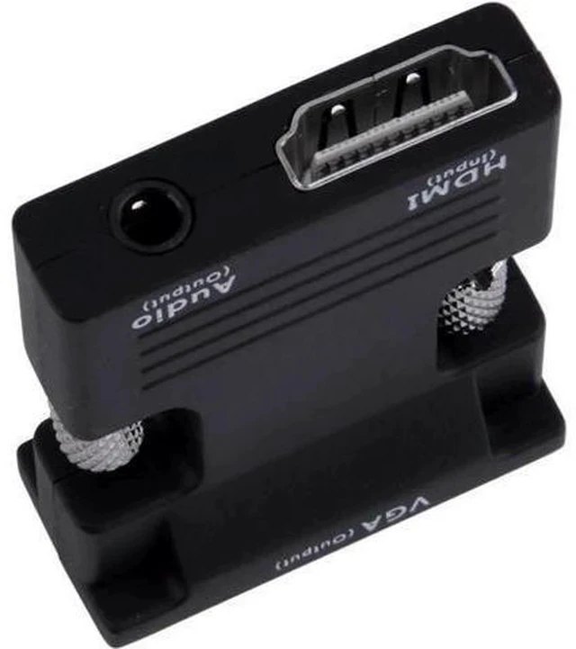 Alt view image 3 of 4 - Active 1080P HDMI Female to VGA Male Converter Adapter with 3.5mm Stereo Audio Jack, Portable HDMI to VGA Dongle Compatible with Laptop, PC, PS3, Xbox, STB, Blu-ray Player, DVD & TV Stick