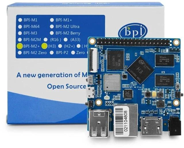 Main image of Banana pi M2 Plus (BPI-M2+) Singal Board Computer 1GB RAM 8GB EMMC with SDIO WiFi&BT 4.0 (AP6212) onboard Raspberry Pi Replacement
