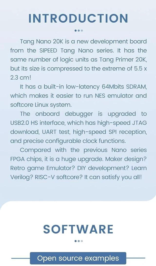 Alt view image 4 of 7 - Sipeed Tang Nano 20K FPGA Development Board MCU, with LUT4, HDMI, for RISC-V and Embedded Development (Basic Kit)