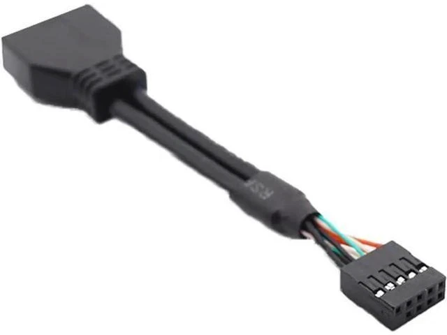 Alt view image 3 of 3 - Motherboard USB 2.0 9Pin Female to USB 3.0 20Pin Male Adapter Cable, Internal Header Converter Cord, Black