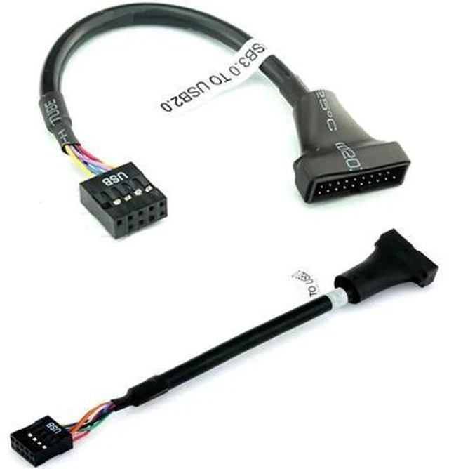 Alt view image 4 of 6 - 2 Pack Motherboard USB 3.0 20Pin to USB 2.0 9Pin Header Adapter Cable, Bidirectional Mainboard Internal Header Bridge Converter