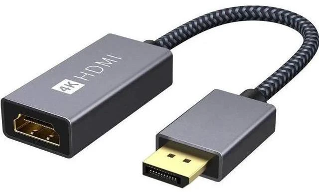 Main image of Grey Active DisplayPort to HDMI Adapter, Unidirectional 4K@60Hz DP to HDMI Converter Updated New Version, Compatible with HP, ThinkPad, AMD Graphics & Desktops