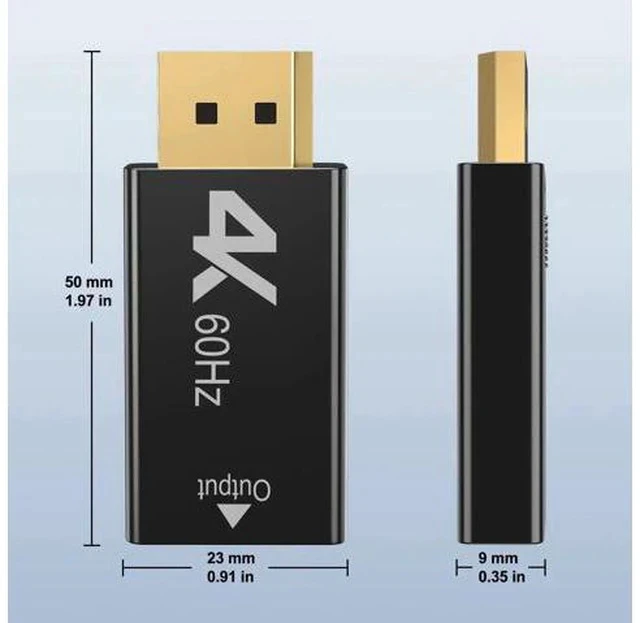 Alt view image 3 of 7 - 2 Pack 4K 60Hz DisplayPort to HDMI Adapter, Unidirectional DP Male to HDMI Female Converter Gold-Plated Connector for Laptop Desktop Monitor HDTV Projector