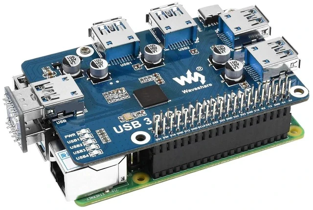 Alt view image 5 of 6 - USB 3.2 Gen1 HUB HAT Expansion Board for Raspberry Pi 4 B 3 B+ 3 B 2B Zero Zero 2 W Zero WH,with 4X USB 3.2 Gen1 Ports, Compatible with USB 3.0/2.0/1.1, Plug and Play