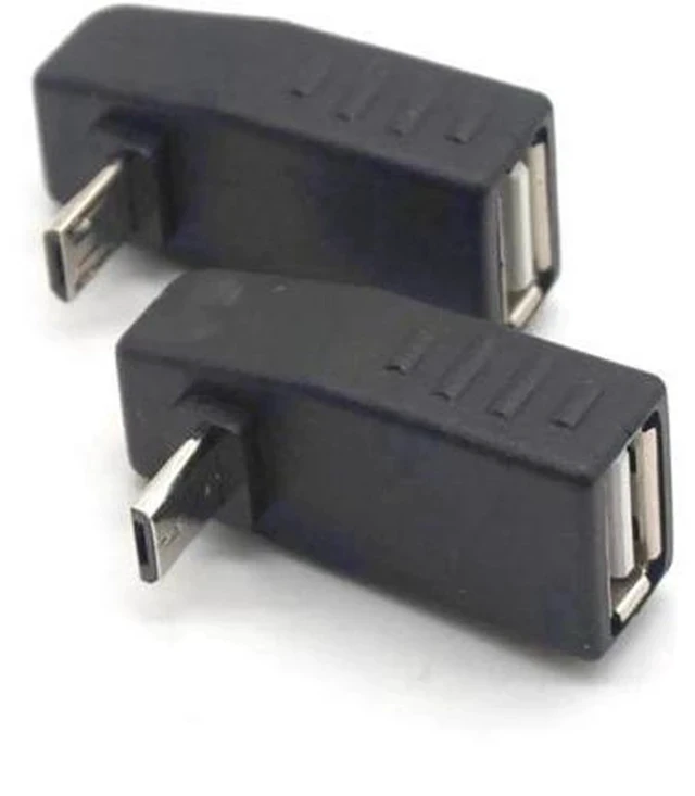 Alt view image 2 of 6 - Up & Down Angled Micro USB Male to USB 2.0 Female OTG Adapter Converter