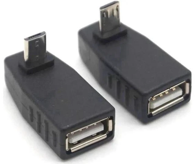 Alt view image 4 of 6 - Up & Down Angled Micro USB Male to USB 2.0 Female OTG Adapter Converter