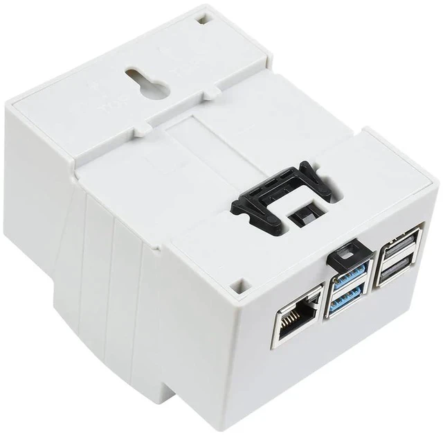 Alt view image 2 of 7 - Raspberry Pi 4 Case, DIN Rail ABS Case, Clear Top Window, Large Inner Space, Compatible with Various Raspberry Pi HATs