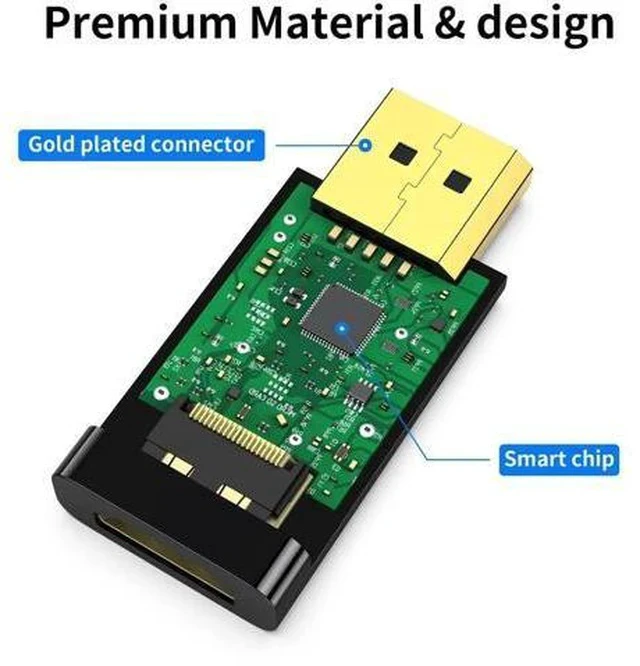 Alt view image 4 of 6 - 2-Pack Passive DisplayPort to HDMI Adapter, Uni-Directional DP Male to HDMI Female Converter, 24K Gold-Plated Supports 4K, for PC Desktop, GPU, HDTV, Projector