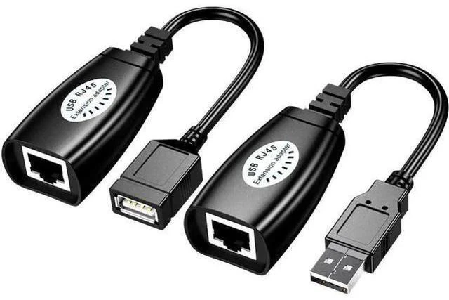Main image of USB 2.0 to RJ45 LAN Extender Adapter, USB Signal Over Cat5/Cat5e/Cat6 Ethernet Cable Extension Cord for Remote USB Device Transmission