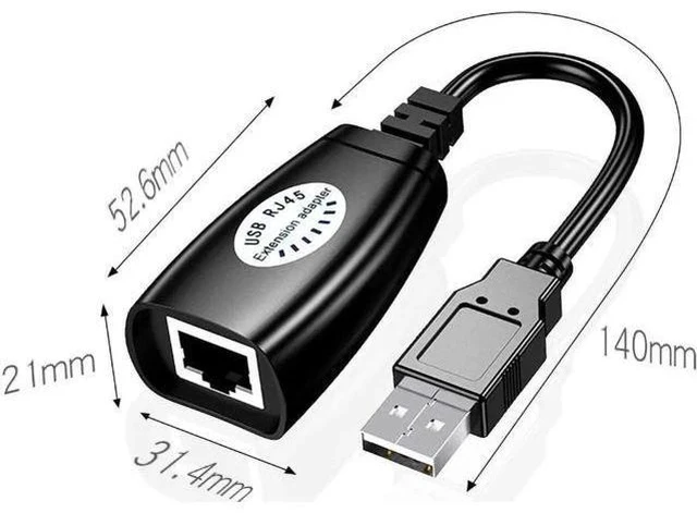 Alt view image 4 of 5 - USB 2.0 to RJ45 LAN Extender Adapter, USB Signal Over Cat5/Cat5e/Cat6 Ethernet Cable Extension Cord for Remote USB Device Transmission