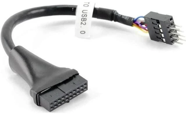 Alt view image 3 of 3 - 4 Inch USB 3.0 20-Pin Female to USB 2.0 8-Pin Male Motherboard Header Adapter