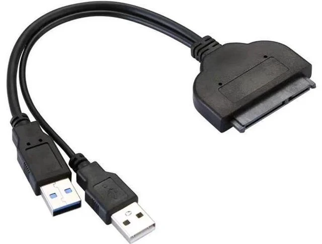 Alt view image 3 of 4 - 6 Inches USB 3.0 to SATA III 22Pin Adapter Cable, 6Gbps UASP Supported for 2.5" SSD HDD with Extra USB Power Cord