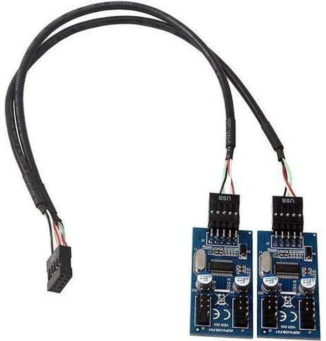 Alt view image 4 of 4 - 30CM Internal USB2.0 9Pin Header Splitter Cable, 1-to-4 Hub Adapter (1 Male to 2 Male Mainboard USB 2.0 Header Extension Cord)