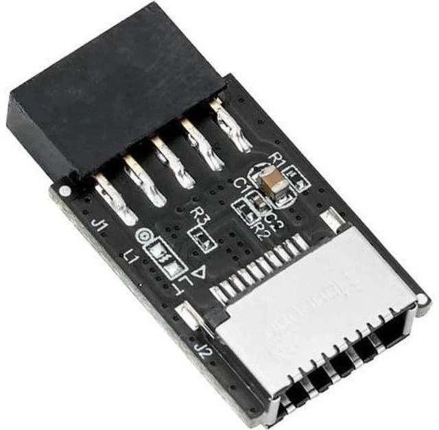 Main image of Motherboard USB2.0 9Pin Header to USB3.2 20Pin Key-A Type-E Female Adapter Cable for Front USB-C Panel Mount