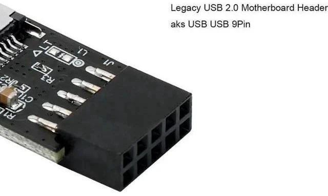 Alt view image 3 of 6 - Motherboard USB2.0 9Pin Header to USB3.2 20Pin Key-A Type-E Female Adapter Cable for Front USB-C Panel Mount