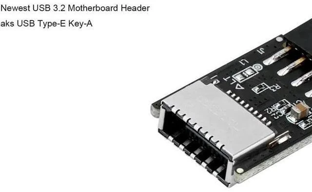 Alt view image 4 of 6 - Motherboard USB2.0 9Pin Header to USB3.2 20Pin Key-A Type-E Female Adapter Cable for Front USB-C Panel Mount