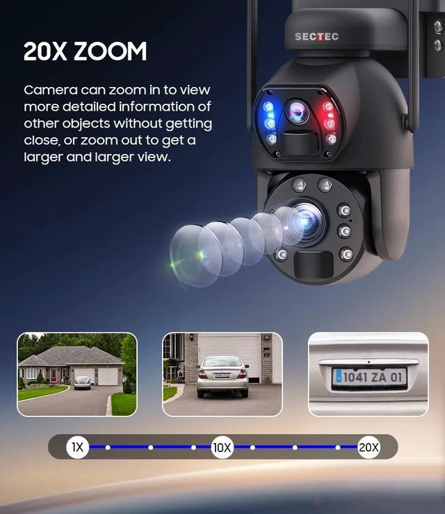 Alt view image 6 of 7 - 20X Optical Zoom Solar CCTV Energy-Efficient, Infrared Night Vision, HD Recording, Outdoor Solar Security Camera for Remote or Low-Light Environments