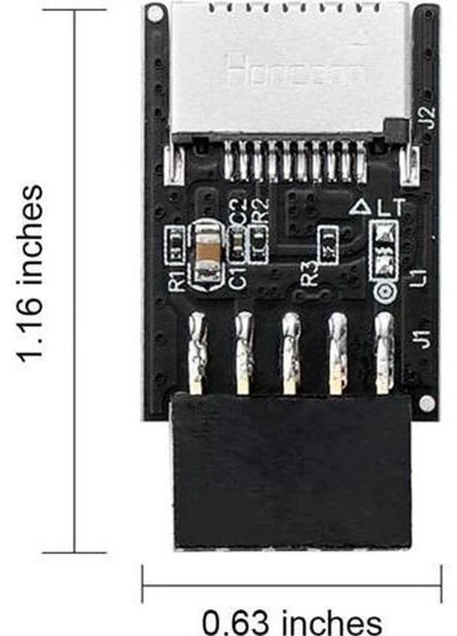 Alt view image 5 of 6 - Motherboard USB2.0 9Pin Header to USB3.2 20Pin Key-A Type-E Female Adapter Cable for Front USB-C Panel Mount