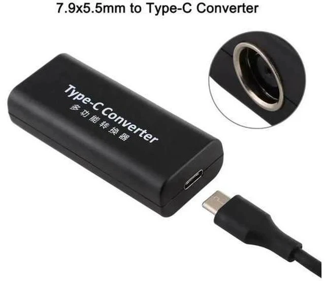 Alt view image 5 of 5 - 15cm DC 7.9×5.5mm Female to USB-C Female Power Conversion Adapter Cable