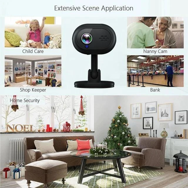 Alt view image 6 of 7 - A4 HD Home Security Camera Wireless WiFi Pan/Tilt, Two-Way Audio, Night Vision, Baby Monitor, Smart Pet/Home Surveillance - black