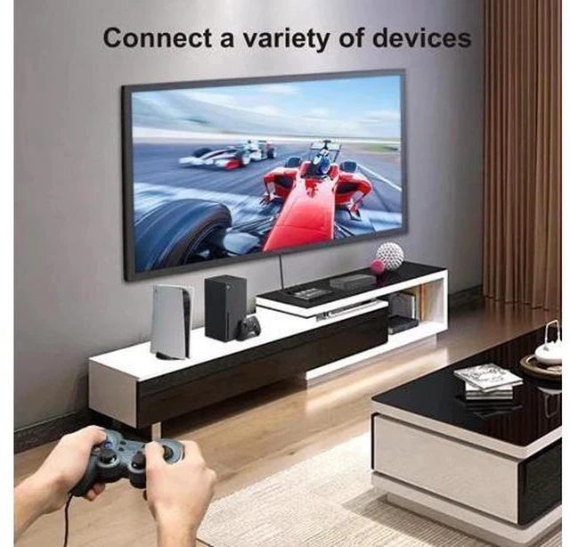 Alt view image 3 of 7 - Aluminum HDMI 2.1 Switch 3 in 1 Out, 48Gbps 8K@60Hz 4K@120Hz 1440P@165Hz 1080P@240Hz Switcher with IR Remote & eARC Audio Return, HDCP2.3 HDR Compatible with Xbox Series X, PS5, UHD TV Monitor