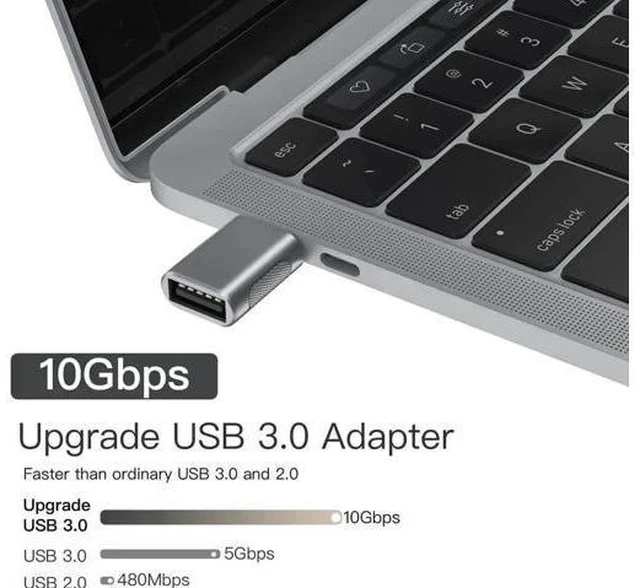 Alt view image 5 of 7 - 4 Pack 10Gbps Upgrade USB C Male to USB A Female OTG Adapter, Thunderbolt 3/4 Type-C to USB 3.0 Converter Space Grey Compatible with MacBook Pro Air iPad iMac All USB-C Devices