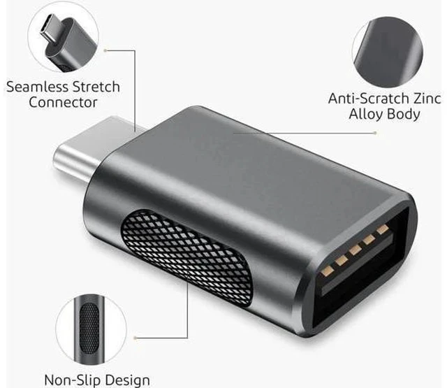 Alt view image 6 of 7 - 4 Pack 10Gbps Upgrade USB C Male to USB A Female OTG Adapter, Thunderbolt 3/4 Type-C to USB 3.0 Converter Space Grey Compatible with MacBook Pro Air iPad iMac All USB-C Devices