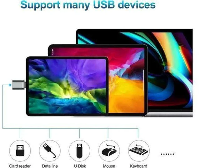 Alt view image 5 of 7 - 3 Pack USB C to USB 3.0 OTG Adapter, Type-C Male to USB-A Female Converter Compatible with 2021 iMac, 2021 iPad Pro, 2020 MacBook Pro, 2020 MacBook Air & All Thunderbolt 3 / USB-C Devices