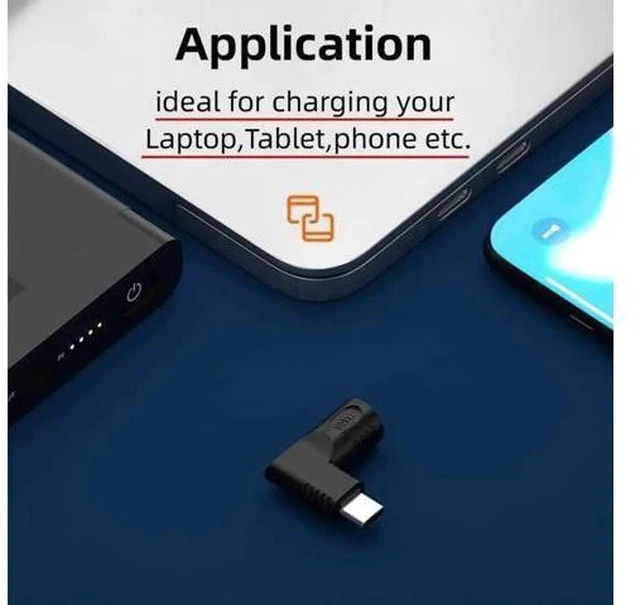 Alt view image 4 of 7 - 90 Degree Right Angle DC 7.9*5.4mm 20V Input to USB-C Output Power Charging Adapter Compatible with Lenovo ThinkPad Original Laptop Power Supply