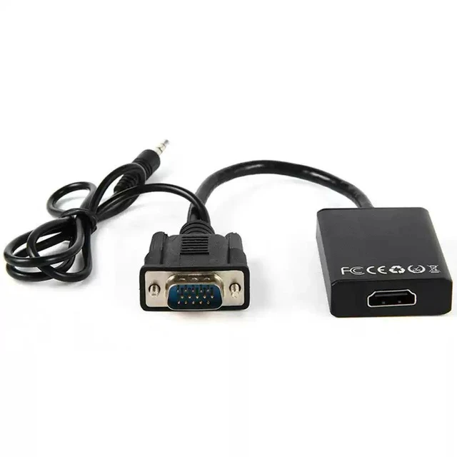 Alt view image 6 of 7 - VGA to HDMI Adapter with USB Audio & Power Male VGA to Female HDMI Converter, 1080p Video + Audio Sync, for PC/Laptop to HDTV/Projector - 25cm