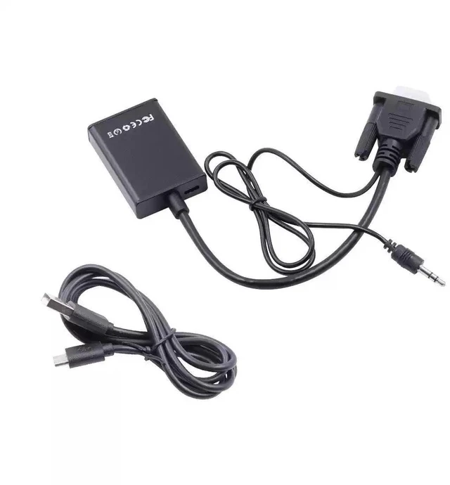 Alt view image 7 of 7 - VGA to HDMI Adapter with USB Audio & Power Male VGA to Female HDMI Converter, 1080p Video + Audio Sync, for PC/Laptop to HDTV/Projector - 25cm